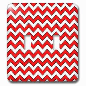 Jazzy Wallplates - Wallplate with Chevron Pattern Red and White Zigzag