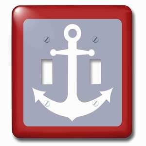 Jazzy Wallplates - Wallplate with White and Red Nautical Anchor Design