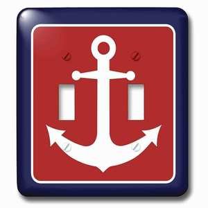 Jazzy Wallplates - Wallplate with Red White and Blue Nautical Anchor Design