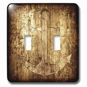 Jazzy Wallplates - Wallplate with Anchor on Wood Photo