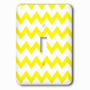 Jazzy Wallplates - Wallplate with Yellow and white chevron pattern