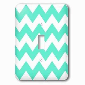 Jazzy Wallplates - Wallplate with Mint and white chevron pattern