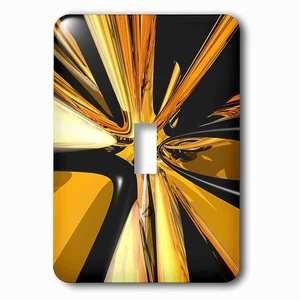 Jazzy Wallplates - Wallplate with Black And Tan digital art of black and tan colored rings in a stretched perspective