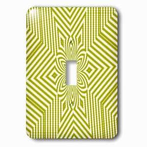 Jazzy Wallplates - Wallplate with Textile Pattern Lime Green And White Large Star