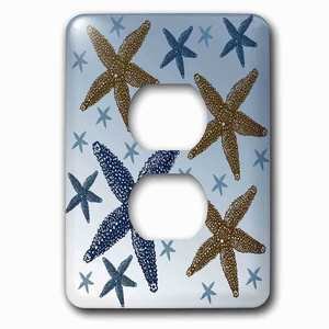 Jazzy Wallplates - Wallplate with Blue and Gold Nautical Starfish