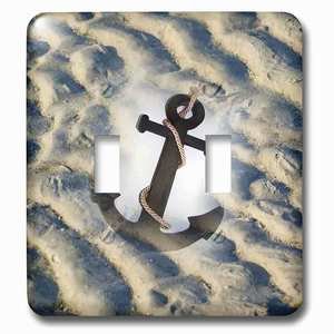 Jazzy Wallplates - Wallplate with Image of Roped Anchor Super Imposed On Beach Sand
