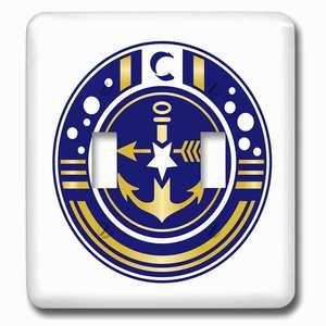 Jazzy Wallplates - Wallplate with Letter CAnchor Monogram in Navy Blue and Gold Effect