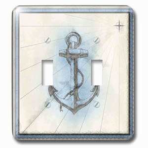 Jazzy Wallplates - Wallplate with Image of Grunge Anchor With Boat Lines