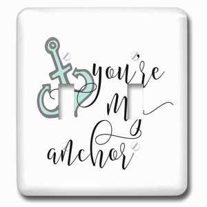Jazzy Wallplates - Wallplate with Youre my Anchor Beachy Décor Beach Lover Anchor Quote His and Hers