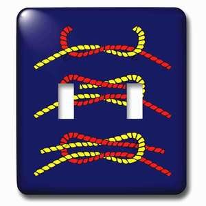 Jazzy Wallplates - Wallplate with Nautical Square Knot On Navy Blue