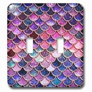 Jazzy Wallplates - Wallplate With Image Of Sparkling Pink Purple Luxury Elegant Mermaid Scales Glitter