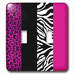 Jazzy Wallplates - Wallplate With Pink Black And White Leopard And Zebra Print