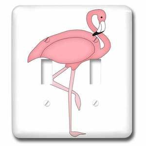 Jazzy Wallplates - Wallplate With Pink Flamingo Bird Illustration