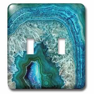 Jazzy Wallplates - Wallplate With Image Of Luxury Aqua Blue Marble Agate Gem Mineral Stone