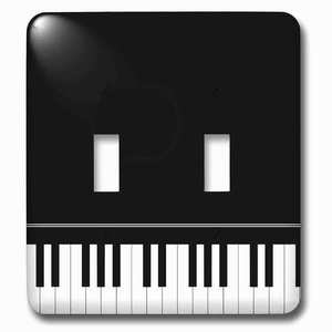 Jazzy Wallplates - Switchplate With Black Piano Edge