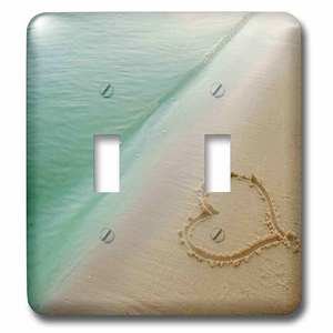Jazzy Wallplates - Switch Plate With Heart Carved In Sand On The Beach