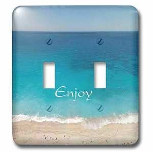 Jazzy Wallplates - Wall Plate With Print Of Beautiful Beach And Ocean With Word Enjoy
