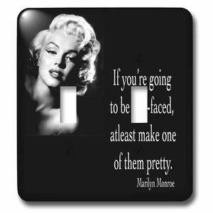 Jazzy Wallplates - Switchplate With Marilyn Monroe Quote "If You Are Going To Be Two-Faced, Atleast Make One Of Them Pretty"
