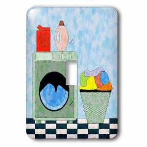 Jazzy Wallplates - Wallplate With Red Blue Green Laundry Room