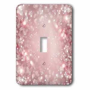 Jazzy Wallplates - Wallplate With White And Pink Sparkle Bokeh With Stars