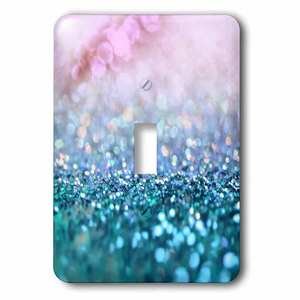 Jazzy Wallplates - Wallplate With Sparkling Teal Blue Luxury Shine Elegant Mermaid Glitter