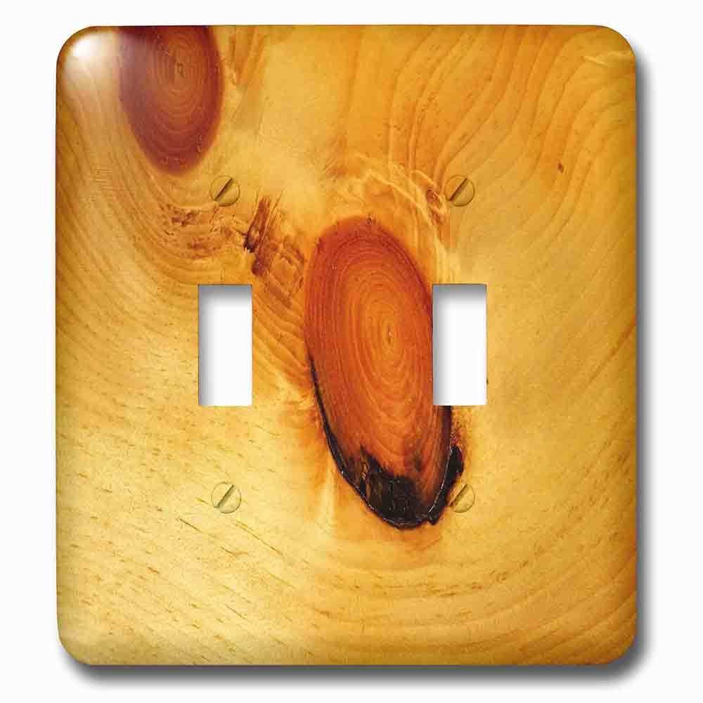 Double Toggle Wallplate With Image Of Close Up Of Knot In Pine Wood
