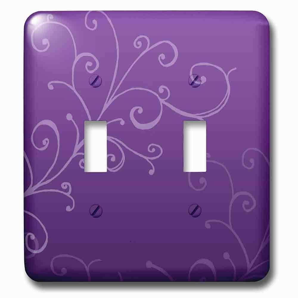 Double Toggle Wallplate With Stylish Swirl Purple