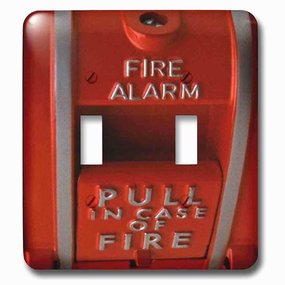 Double Toggle Wallplate With Red Fire Box