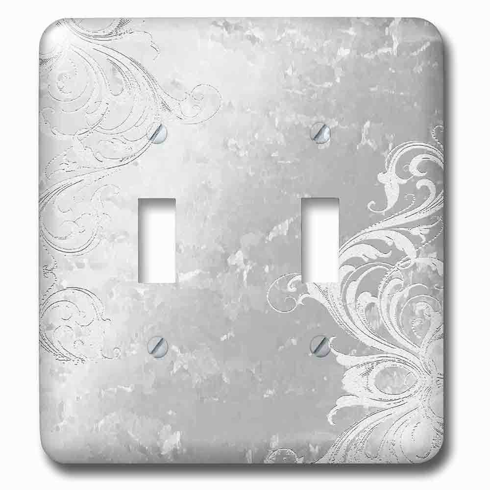 Double Toggle Wallplate With Design On Silver