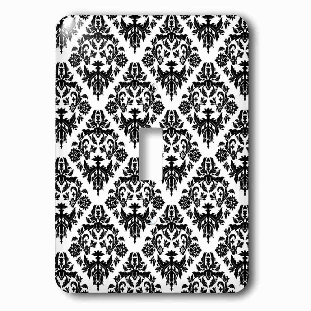 Single Toggle Wallplate With Black And White Damask 2