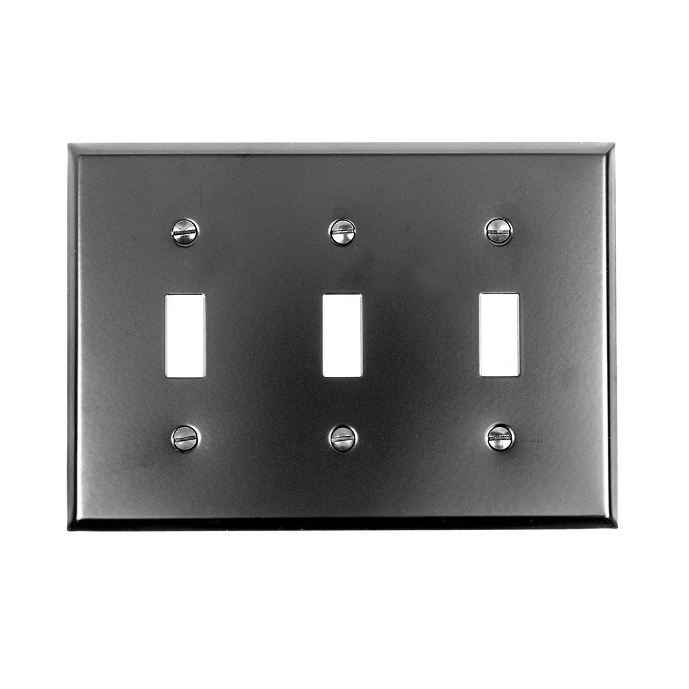 Triple Toggle Switchplate in Black