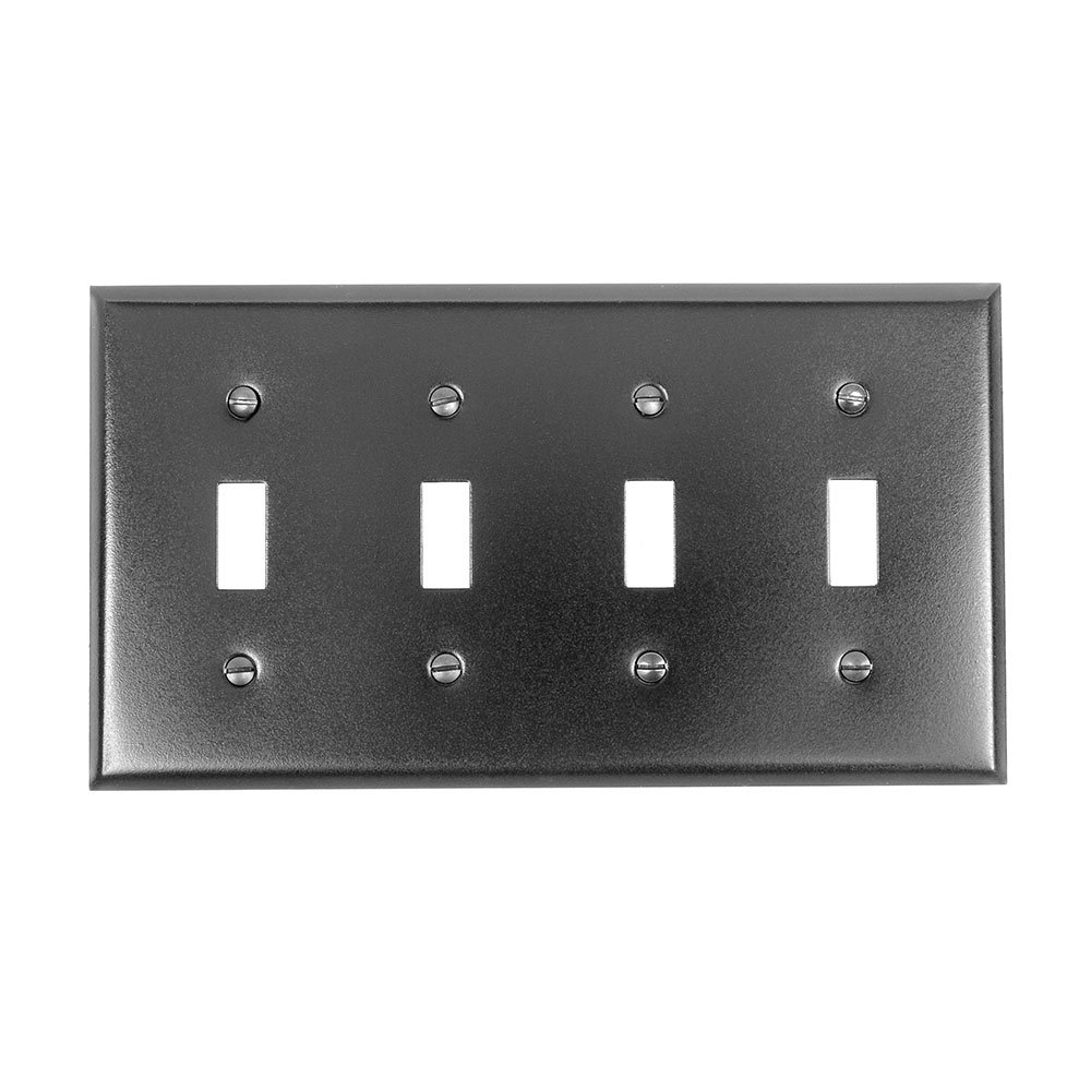 Quadruple Toggle Switchplate in Black