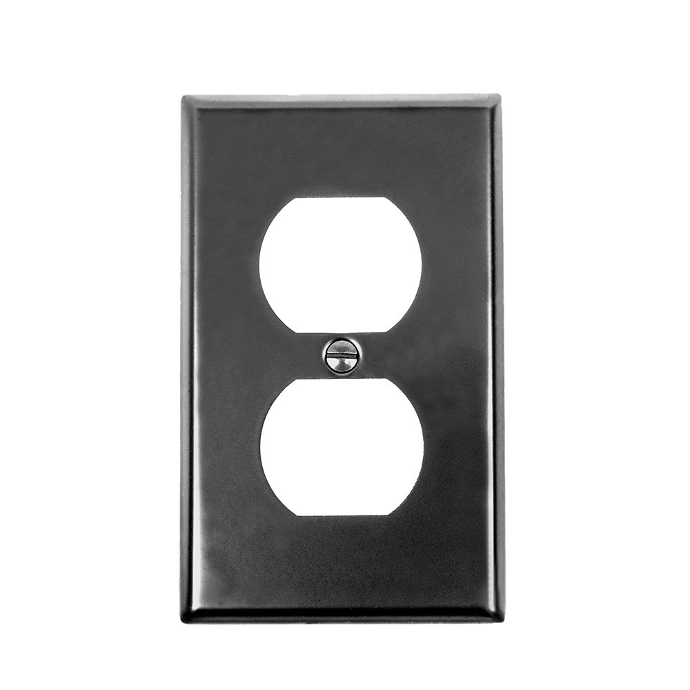Single Duplex Outlet Switchplate in Black