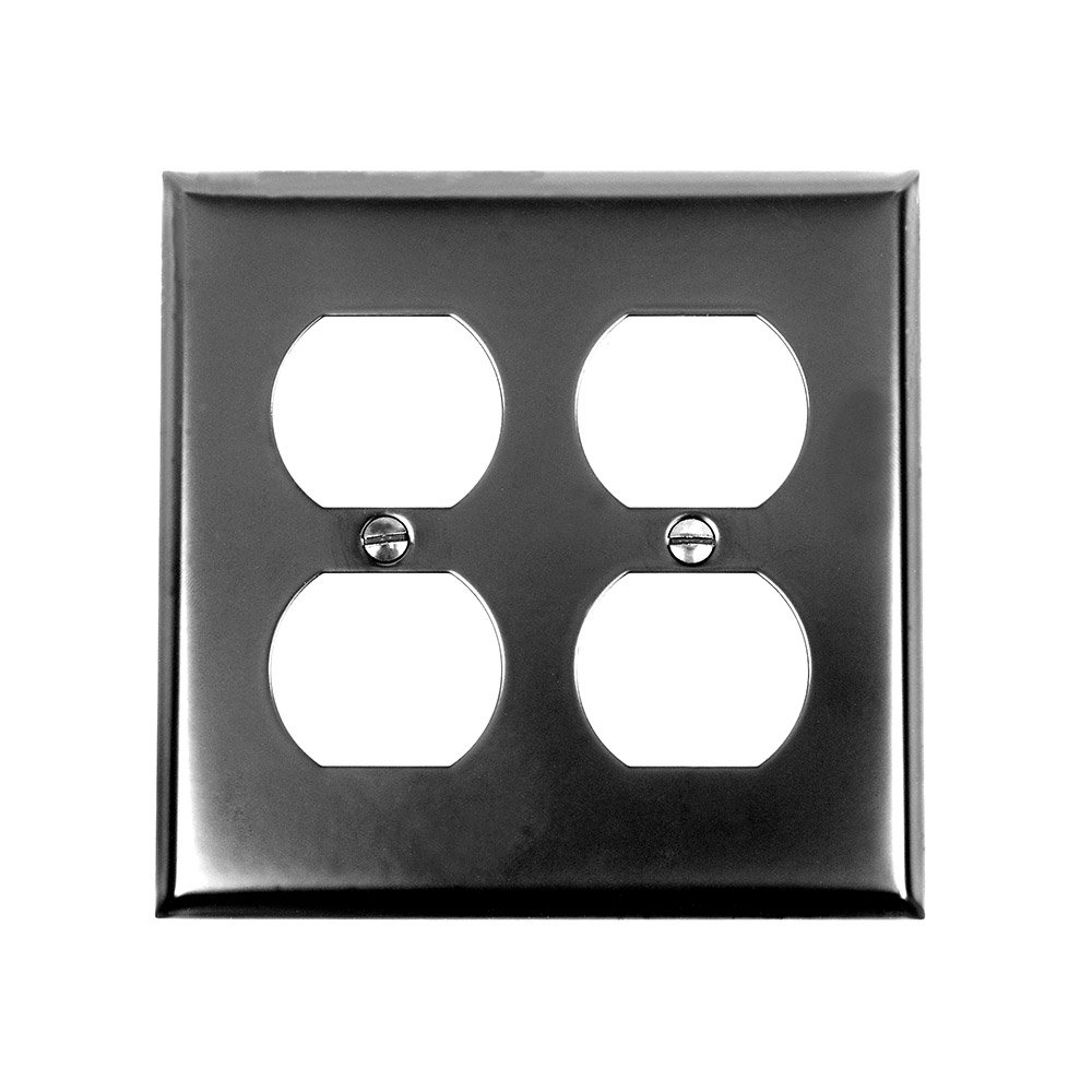 Double Duplex Outlet Switchplate in Black