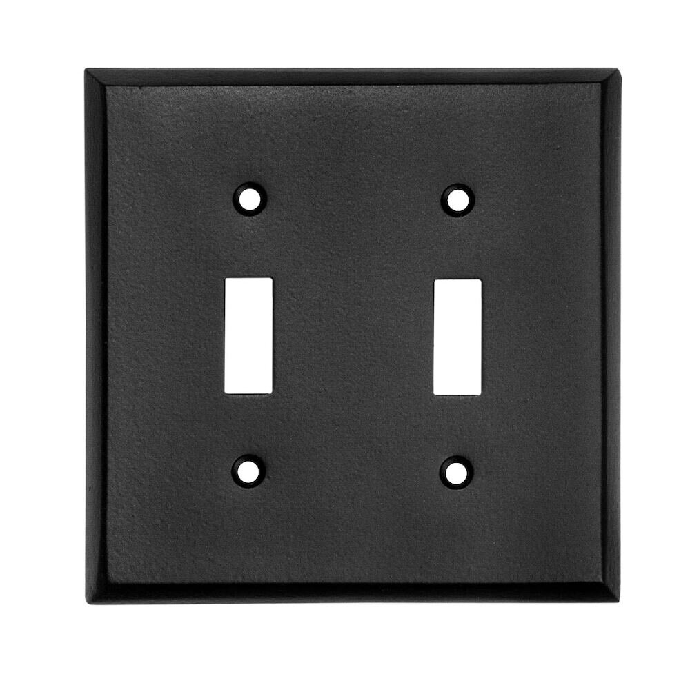 Double Toggle Wall Plate in Black Iron