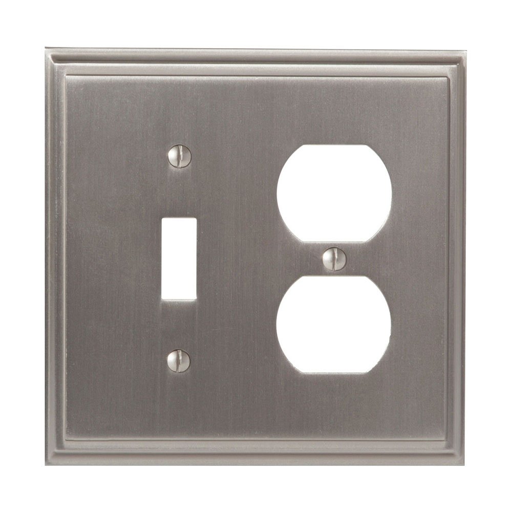 Single Toggle/Single Outlet Wallplate in Satin Nickel