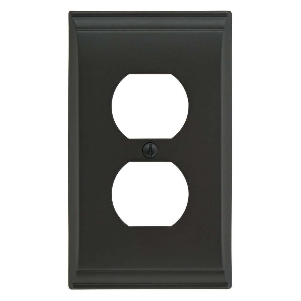 Single Outlet Wall Plate in Black Bronze