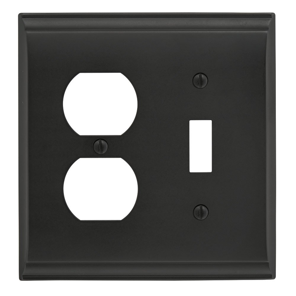 Single Toggle/Single Outlet Wall Plate in Black Bronze