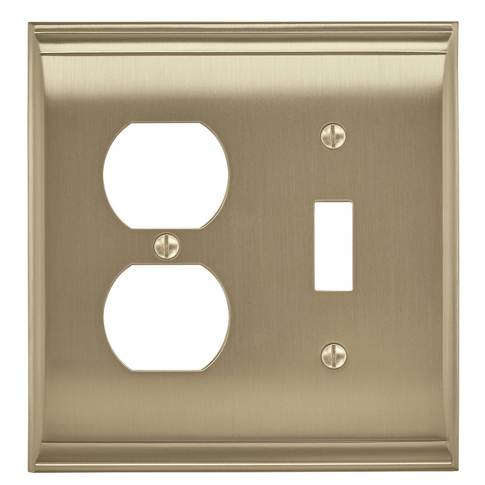 Single Toggle/Single Outlet Wall Plate in Golden Champagne