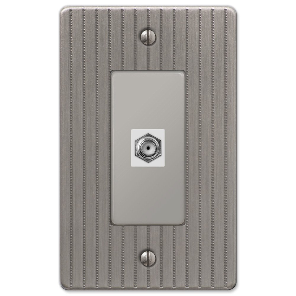 Single Cable Wallplate in Antique Nickel