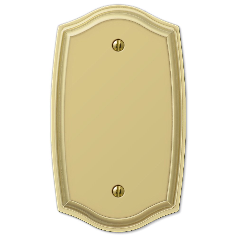 Single Blank Wallplate in Polished Brass