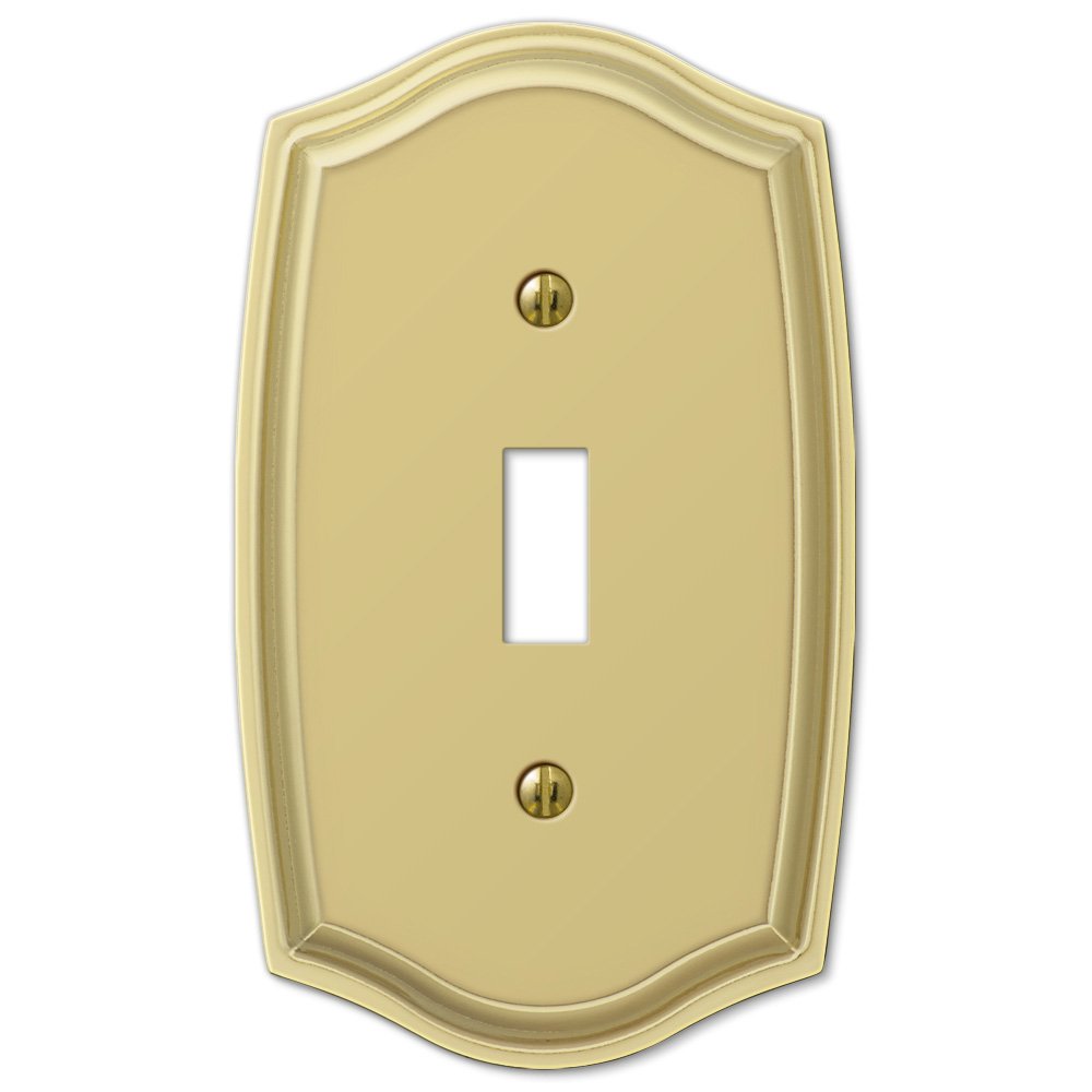 Single Toggle Wallplate in Polished Brass