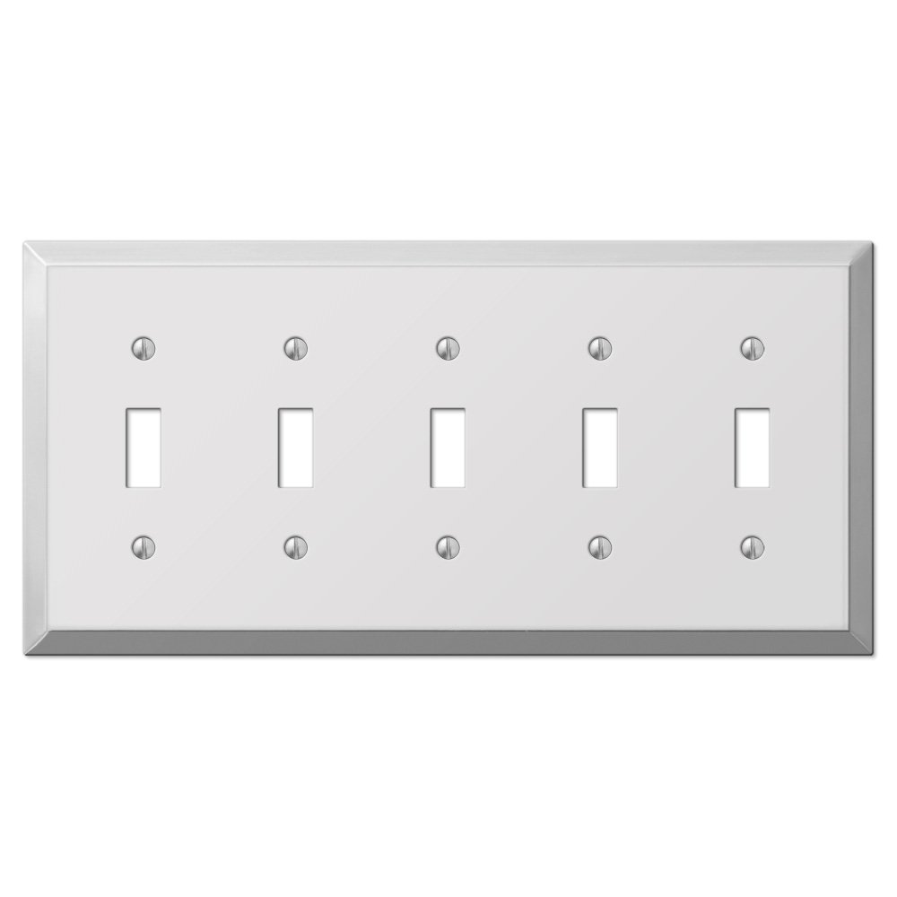Quintuple Toggle Wallplate in Polished Chrome