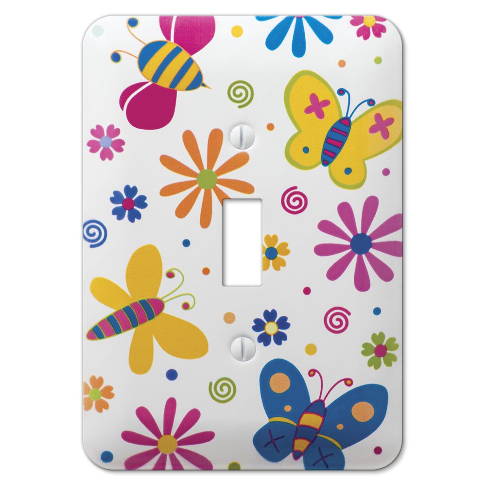 Butterflies Single Toggle Wallplate in Painted