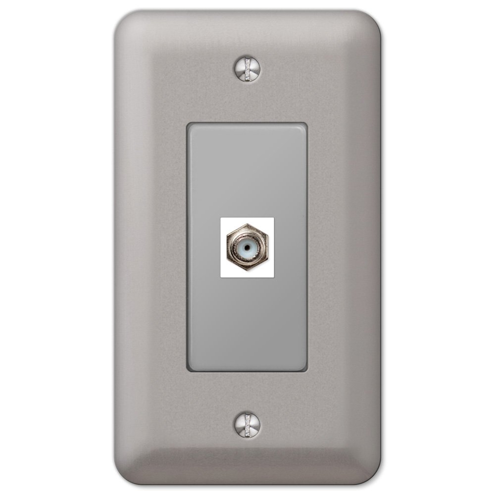 Single Cable Wallplate in Brushed Nickel