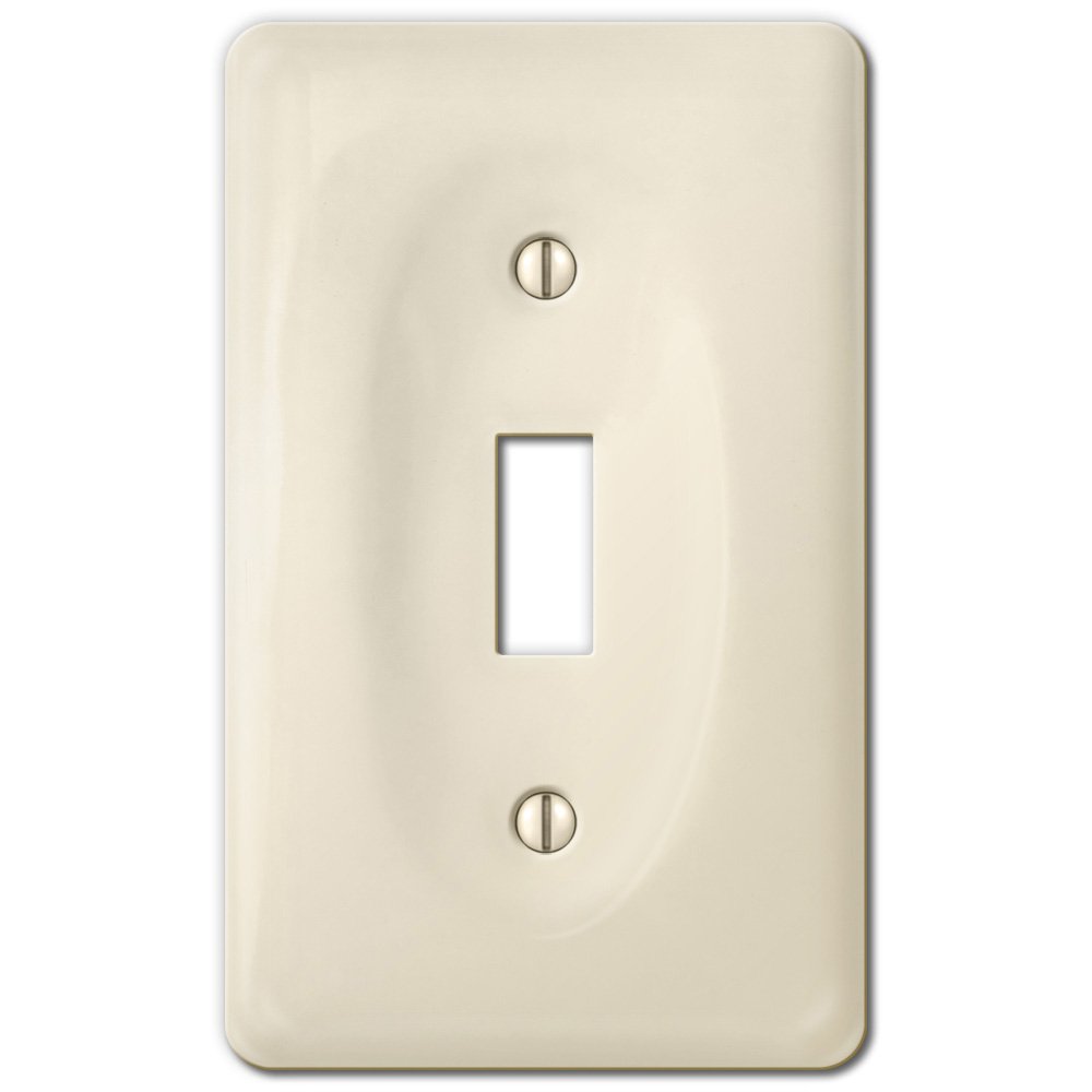 Ceramic Single Toggle Wallplate in Biscuit