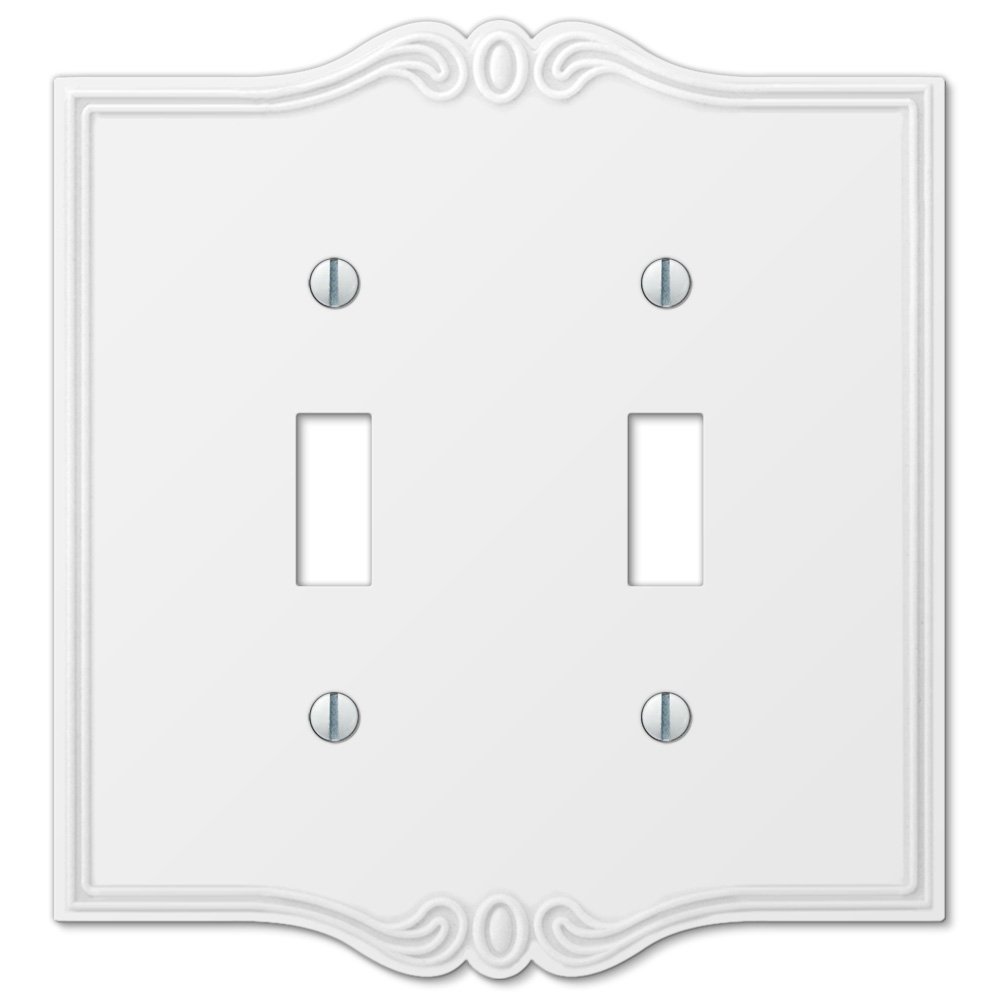 Double Toggle Wallplate in White