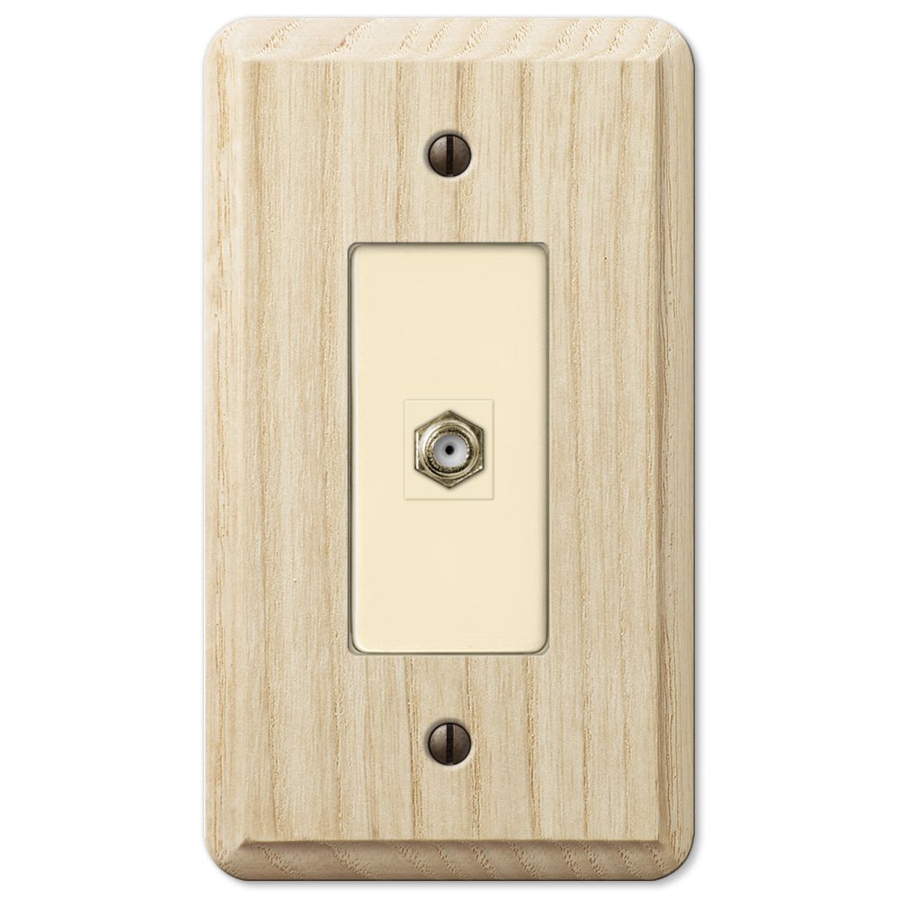 Single Cable Wallplate in Unfinished Ash Wood