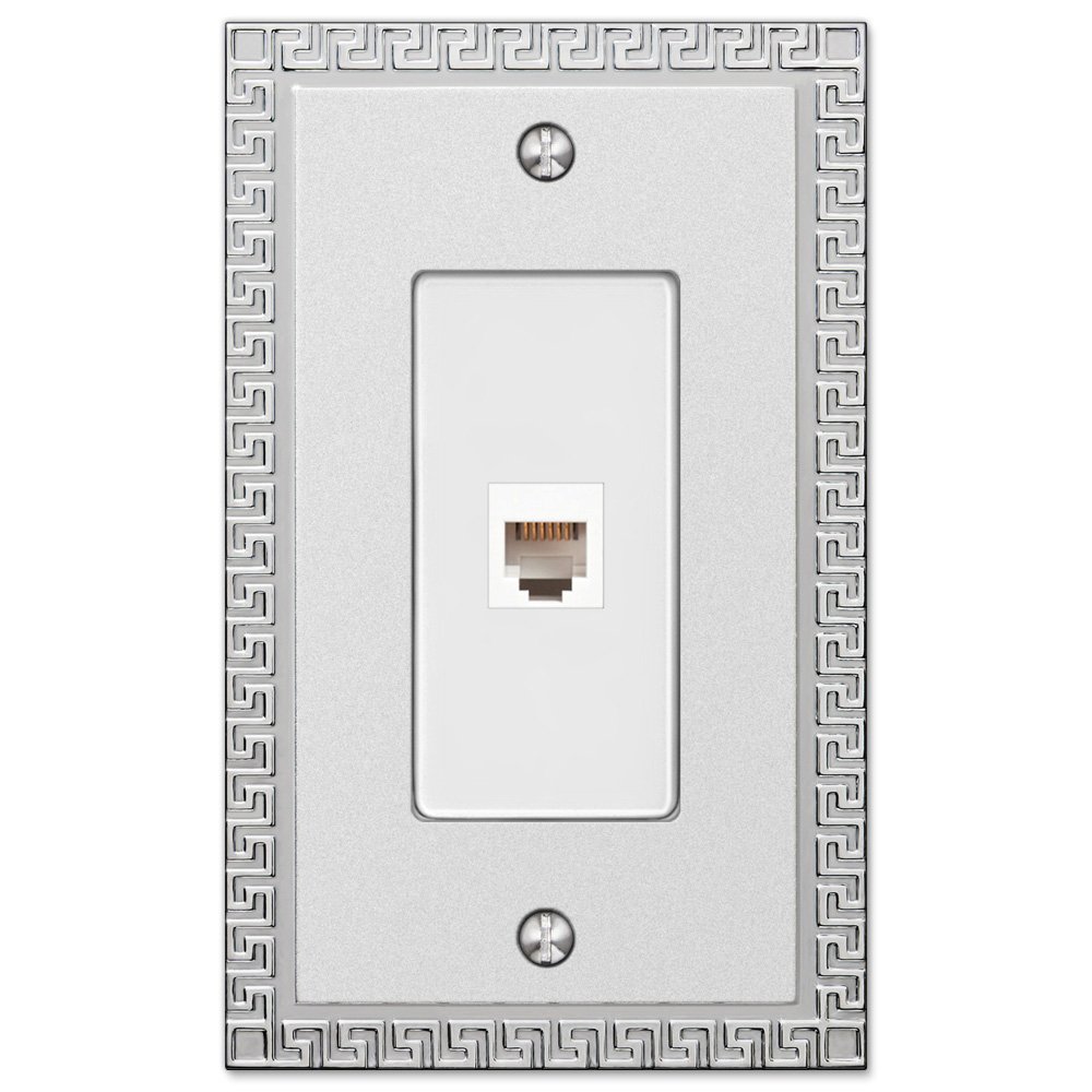 Single Phone Wallplate in Frosted Chrome