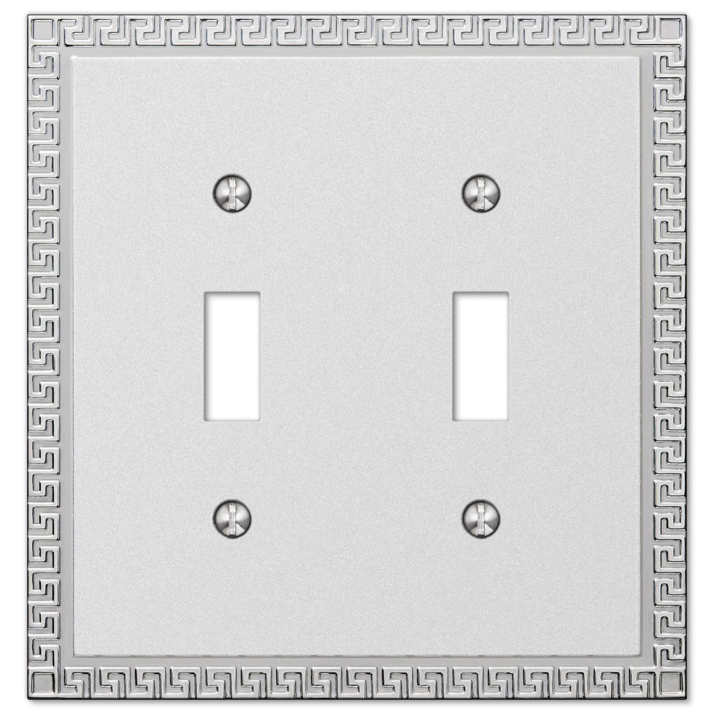 Double Toggle Wallplate in Frosted Chrome